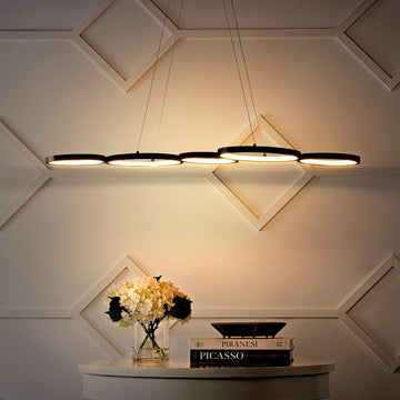 Roman 40.75" Bohemian Coastal Iron Linear Integrated LED Pendant - JONATHAN Y